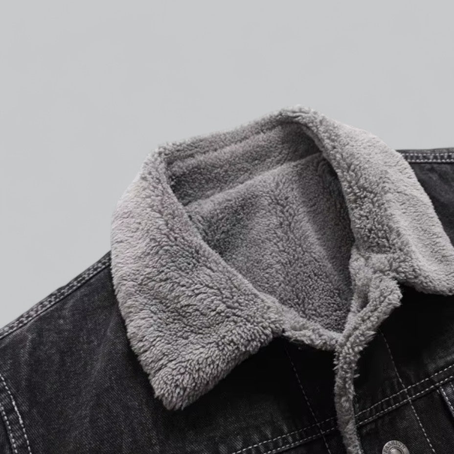 Men's Denim Jacket Fleece-Lined