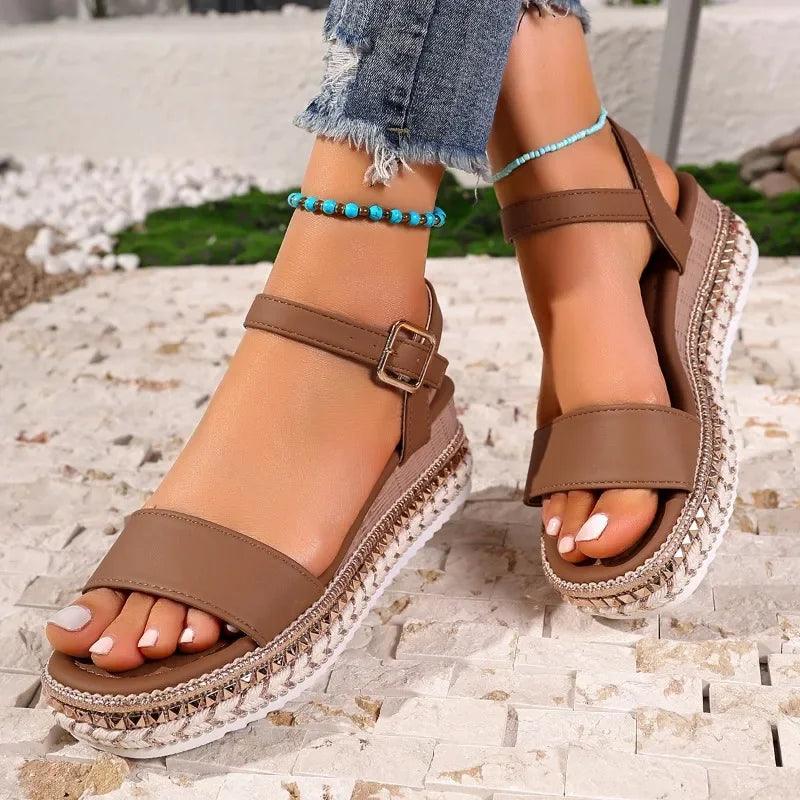 Women's Flat Sandals Buckle Strap