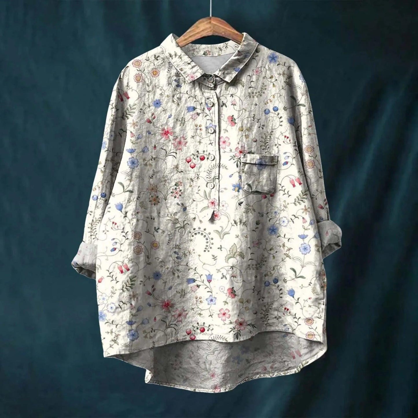 Women's Floral Print Shirt Elegant Style