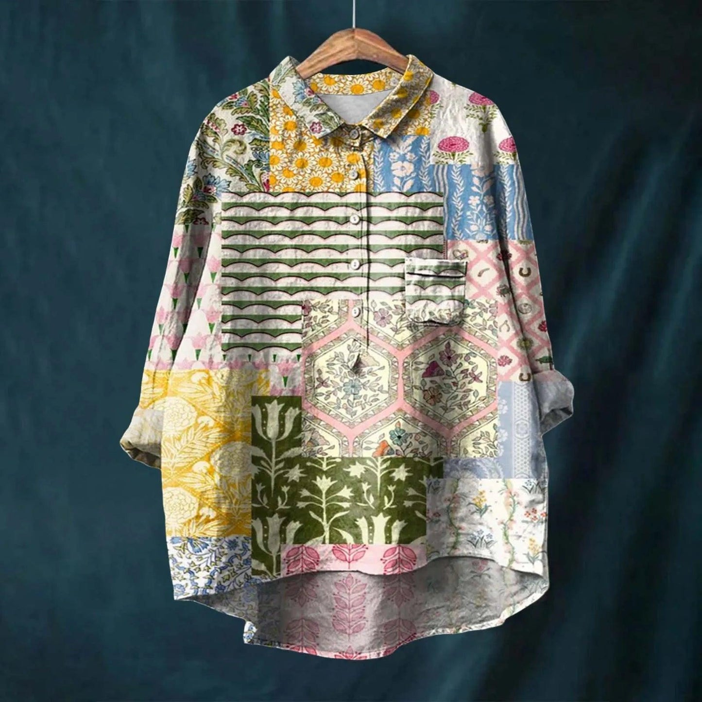 Women's Floral Print Shirt Elegant Style