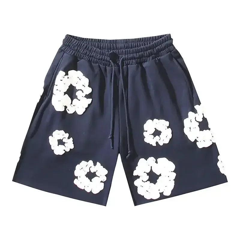 Men's Floral Print Denim Pants
