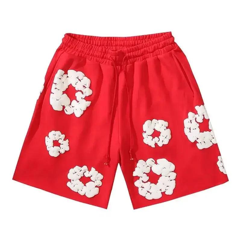 Men's Floral Print Denim Pants