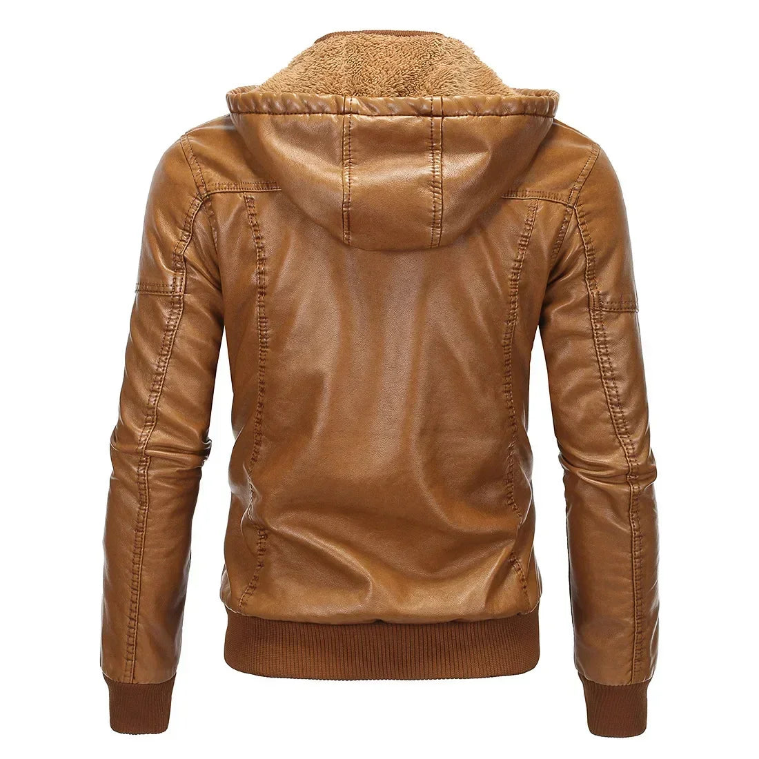 Men's Hooded PU Leather Jacket