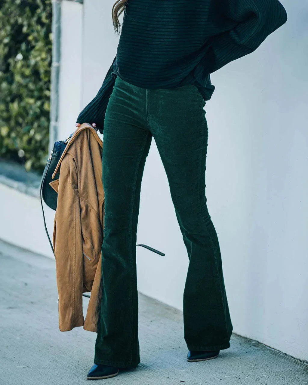 Women's Stretch Fit High-Waist Flare Pants
