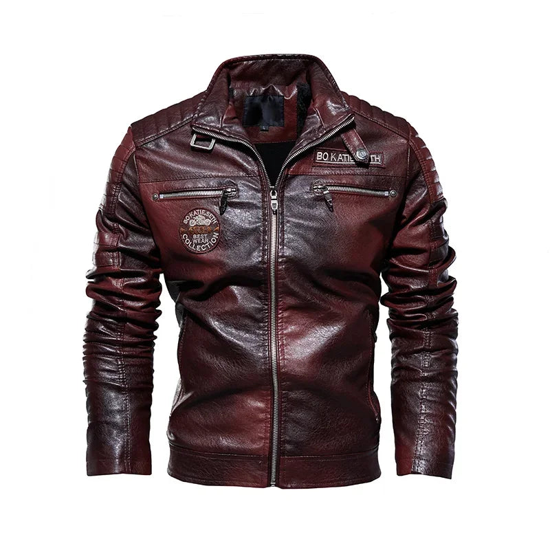 Men's Leather Winter Jacket Casual