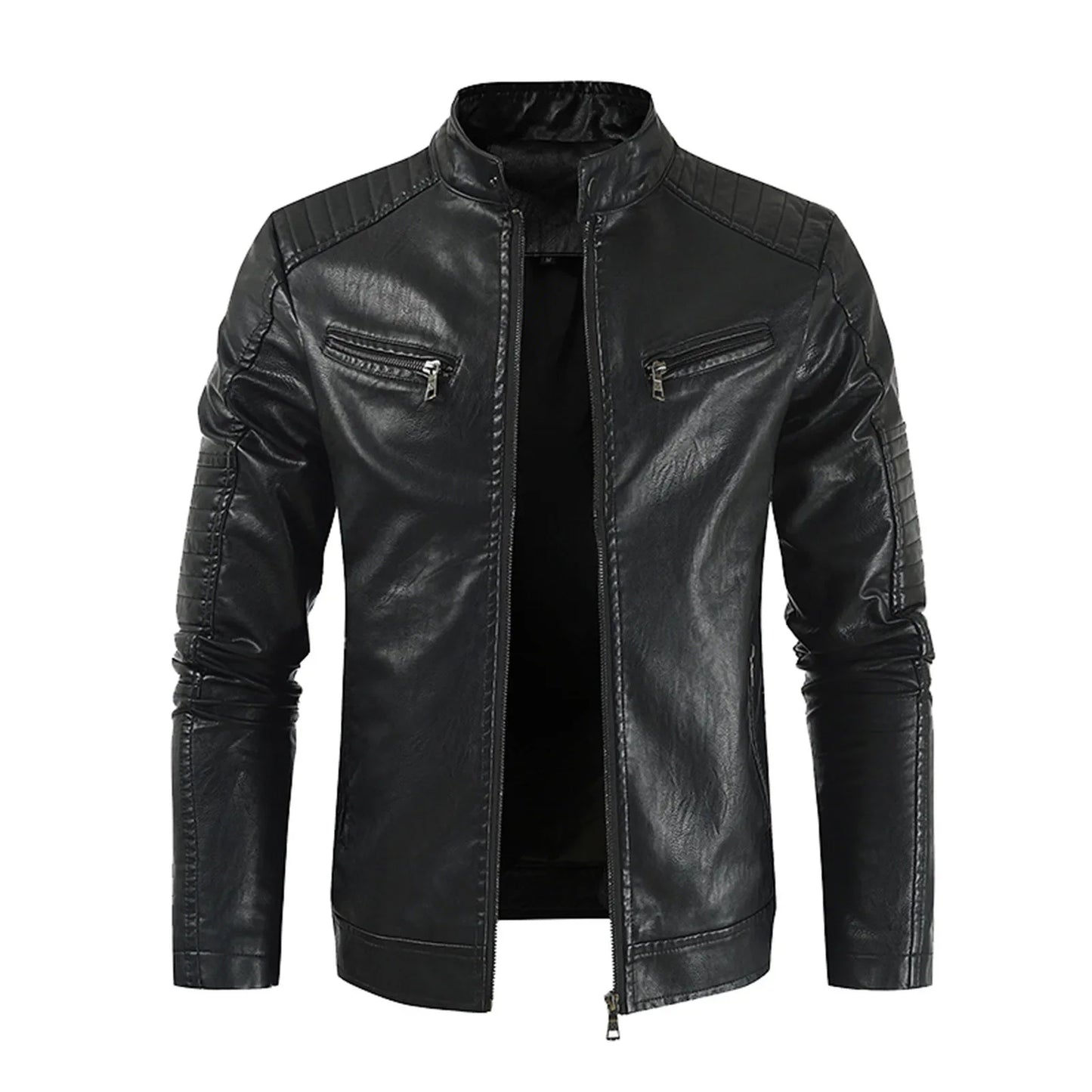 Men's Vintage PU Leather Windbreaker Jacket