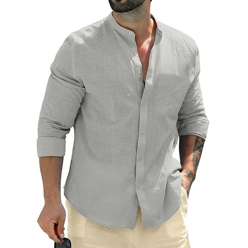 Breezline Men's Classic Cotton Long Sleeve Shirt | Smart Casual Streetwear - northernnomad