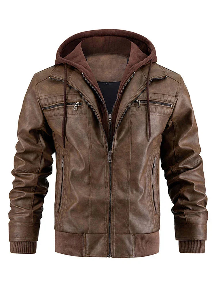 Men's Jacket Detachable Hooded Design