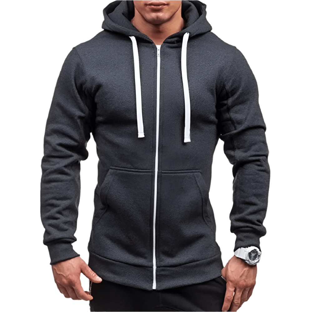 Karnix Zip Hoodie Jacket | Lightweight Solid Color Hooded Sweatshirt for Men - northernnomad