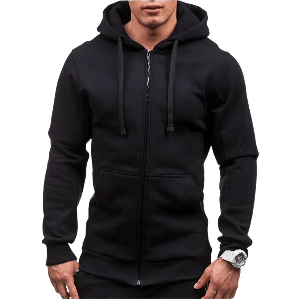 Karnix Zip Hoodie Jacket | Lightweight Solid Color Hooded Sweatshirt for Men - northernnomad