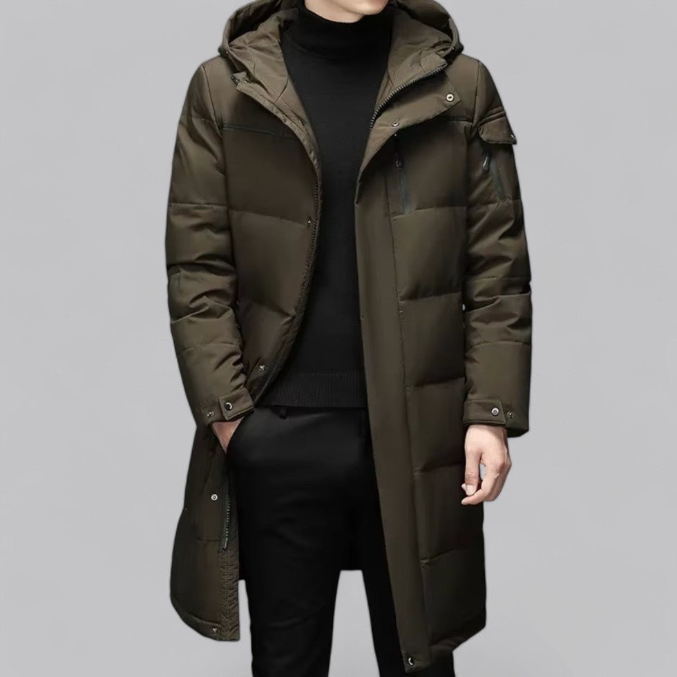 Men's Hooded Longline Puffer Jacket