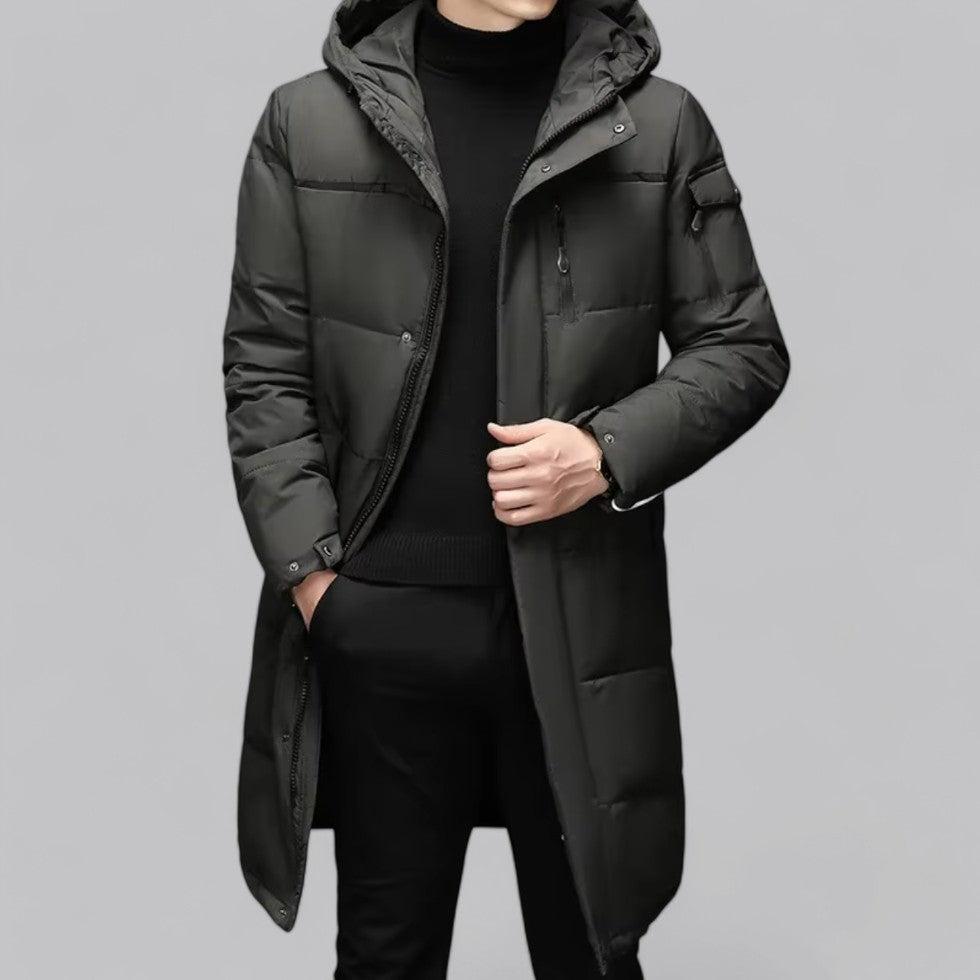Men's Hooded Longline Puffer Jacket