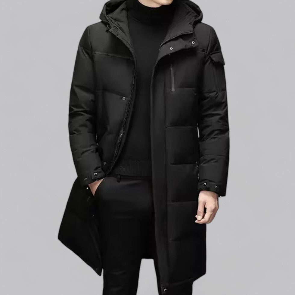 Men's Hooded Longline Puffer Jacket