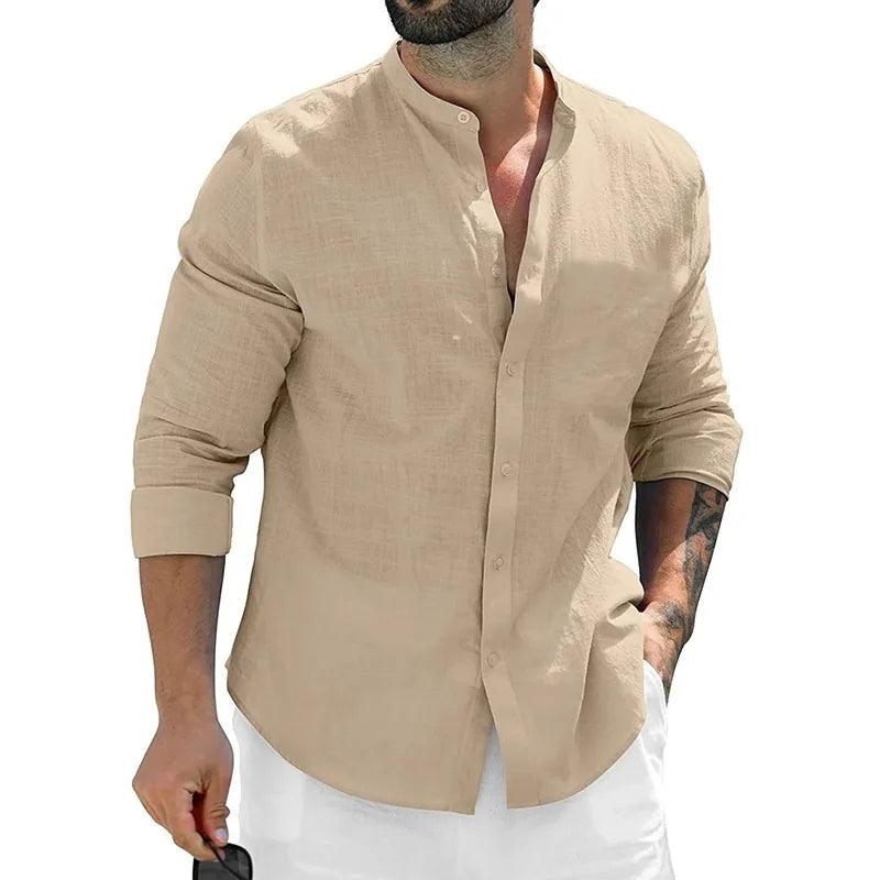 Breezline Men's Classic Cotton Long Sleeve Shirt | Smart Casual Streetwear - northernnomad
