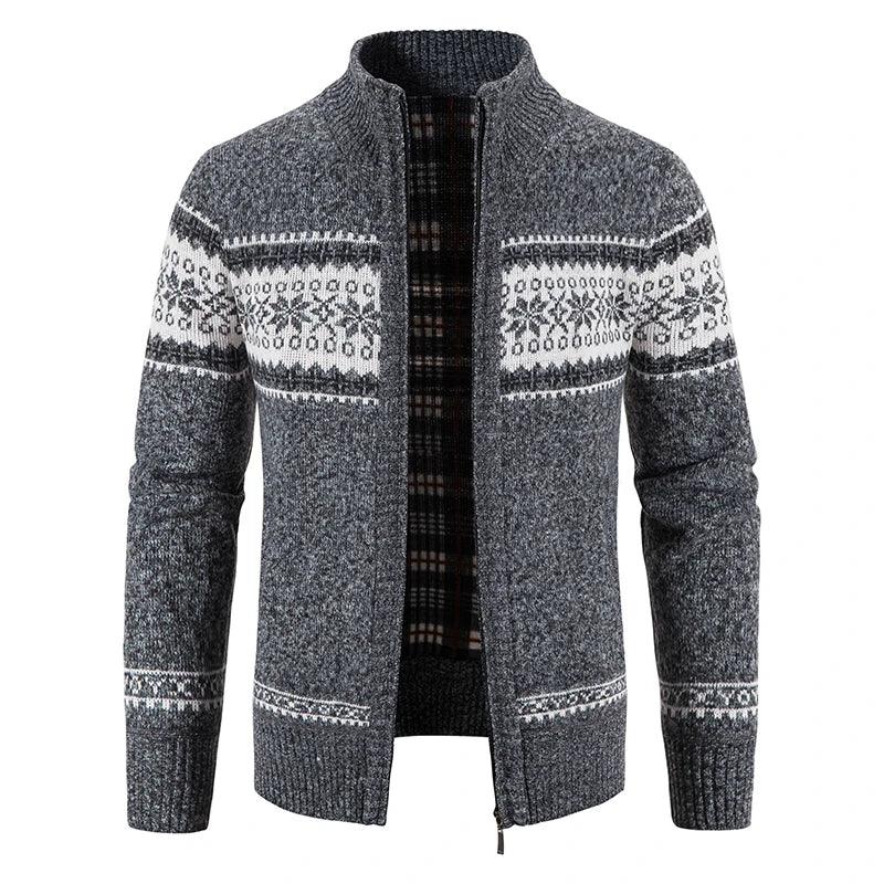 Nordek Knit Fleece Cardigan | Winter Business Casual Wool-Blend Sweater Coat for Men - northernnomad