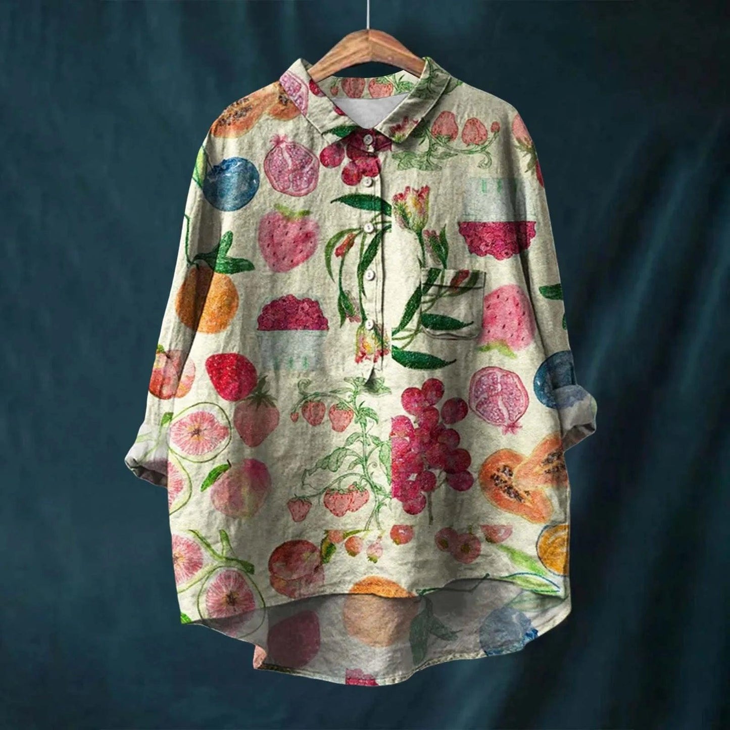 Women's Floral Print Shirt Elegant Style