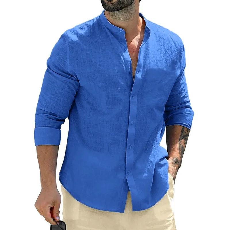 Breezline Men's Classic Cotton Long Sleeve Shirt | Smart Casual Streetwear - northernnomad
