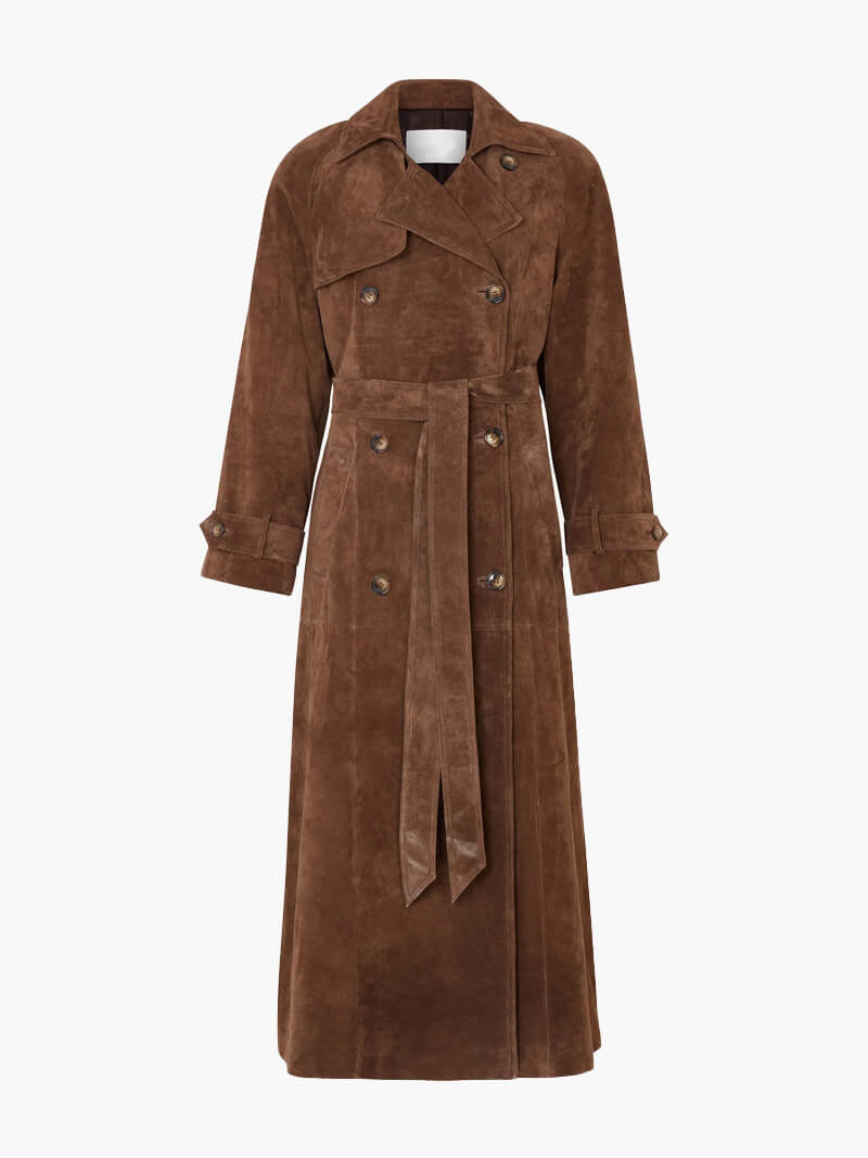 Women's Suede Trench Coat Stylish