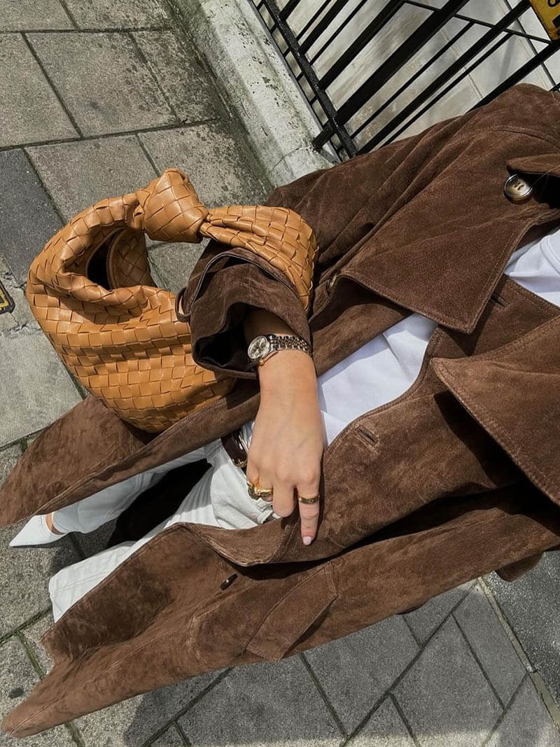 Women's Suede Trench Coat Stylish