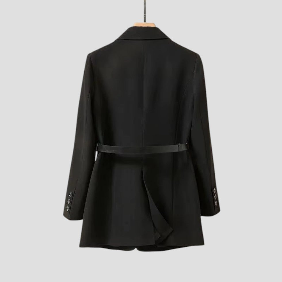 Women's Blazer Jacket Belted Elegant Fashion Coat