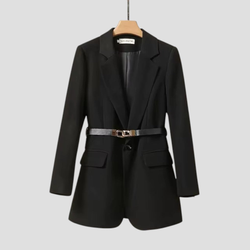 Women's Blazer Jacket Belted Elegant Fashion Coat