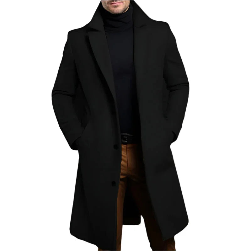 Men's Mid Length Coat Wool Blend