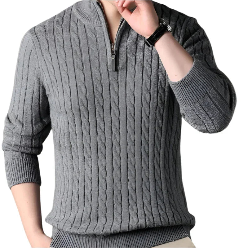 Men's Cable-Knit Quarter Zip Jumper