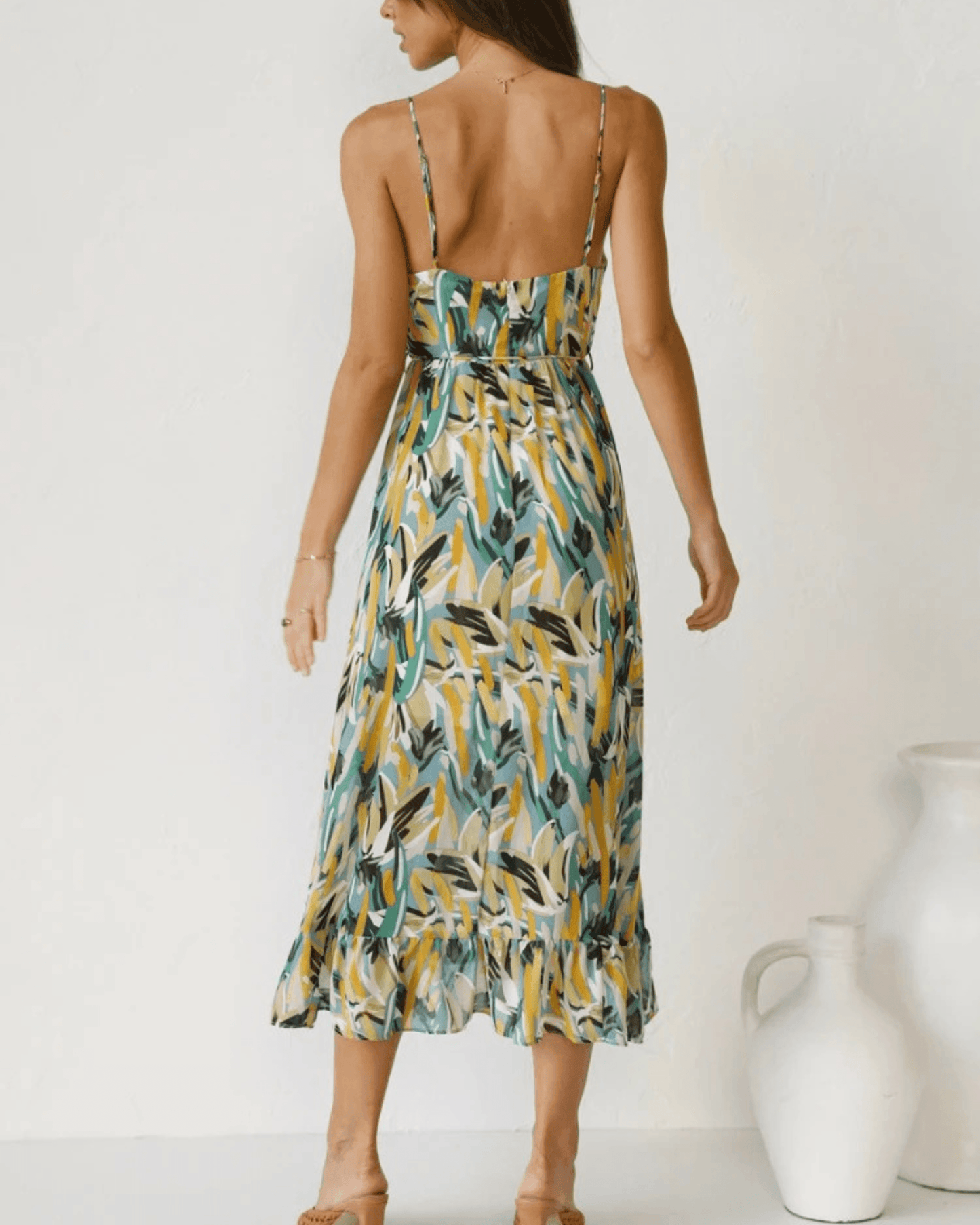 Women's Floral Midi Dress Lightweight