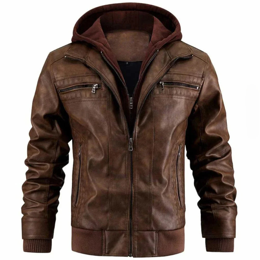 Men's Crocheted Motorcycle Jacket Retro Style