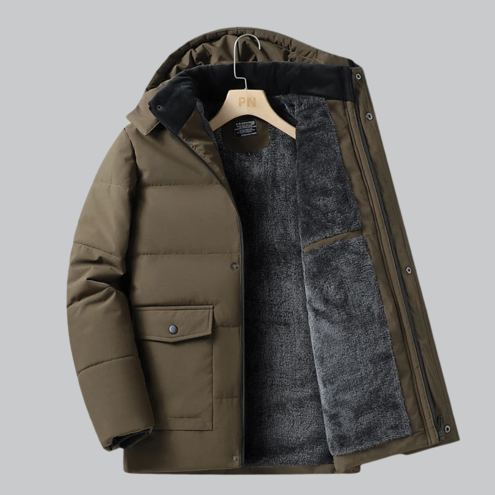 Men's Waterproof Fleece-Lined Winter Jacket
