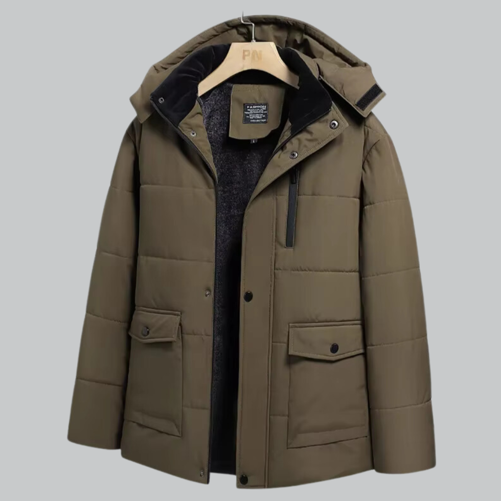 Men's Waterproof Fleece-Lined Winter Jacket