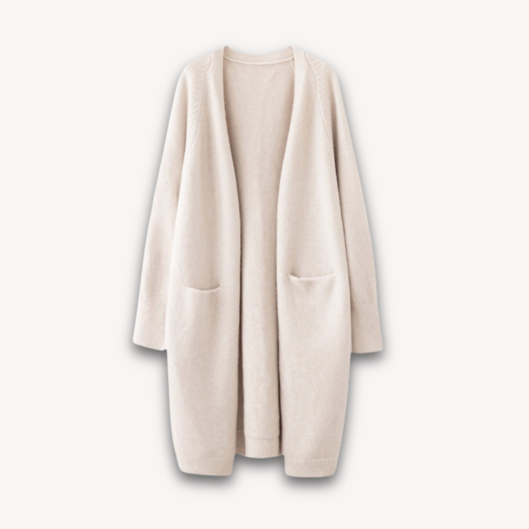 Women's Cashmere Long Cardigan Open Front