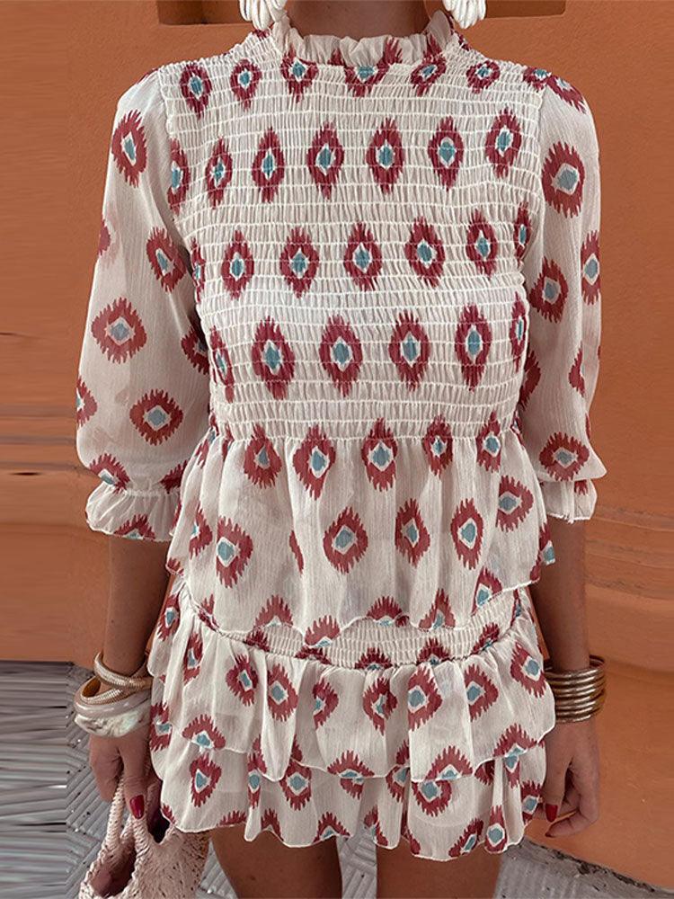 Women's Pleated Shirt and Skirt Set