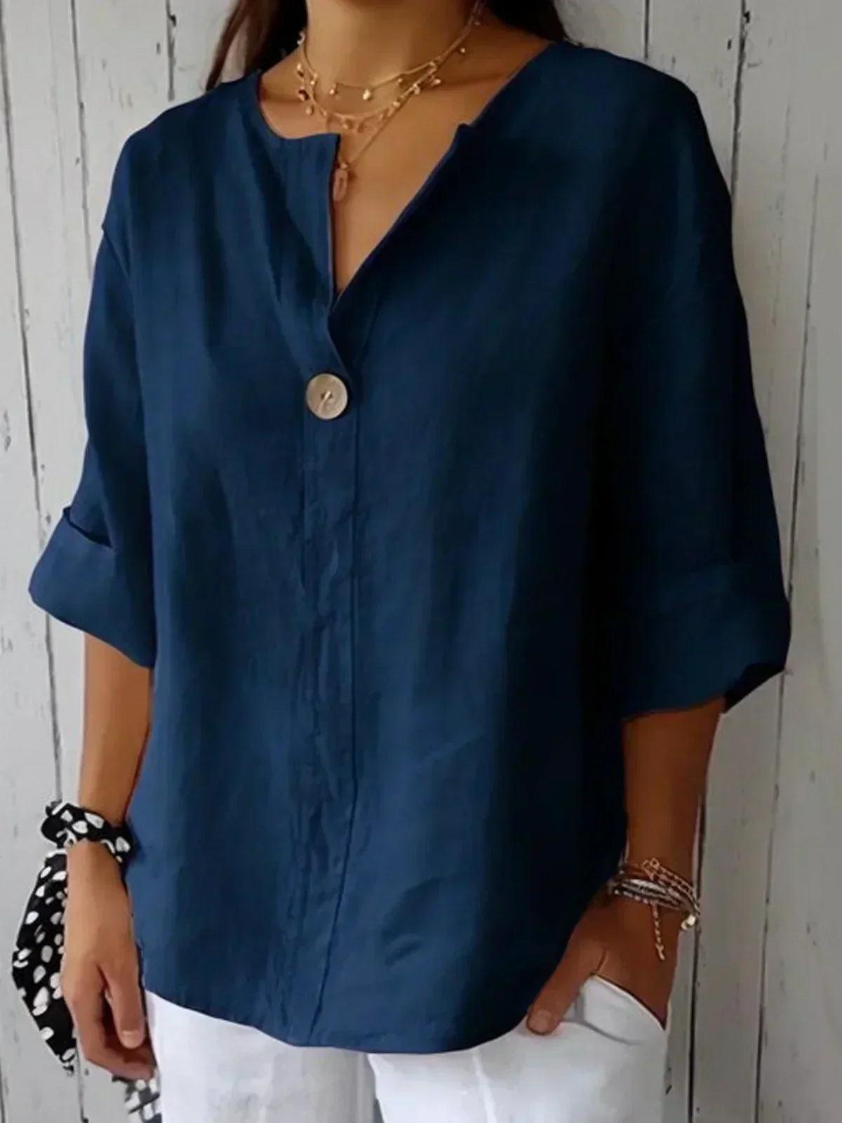 Women's V-Neck Casual Blouse