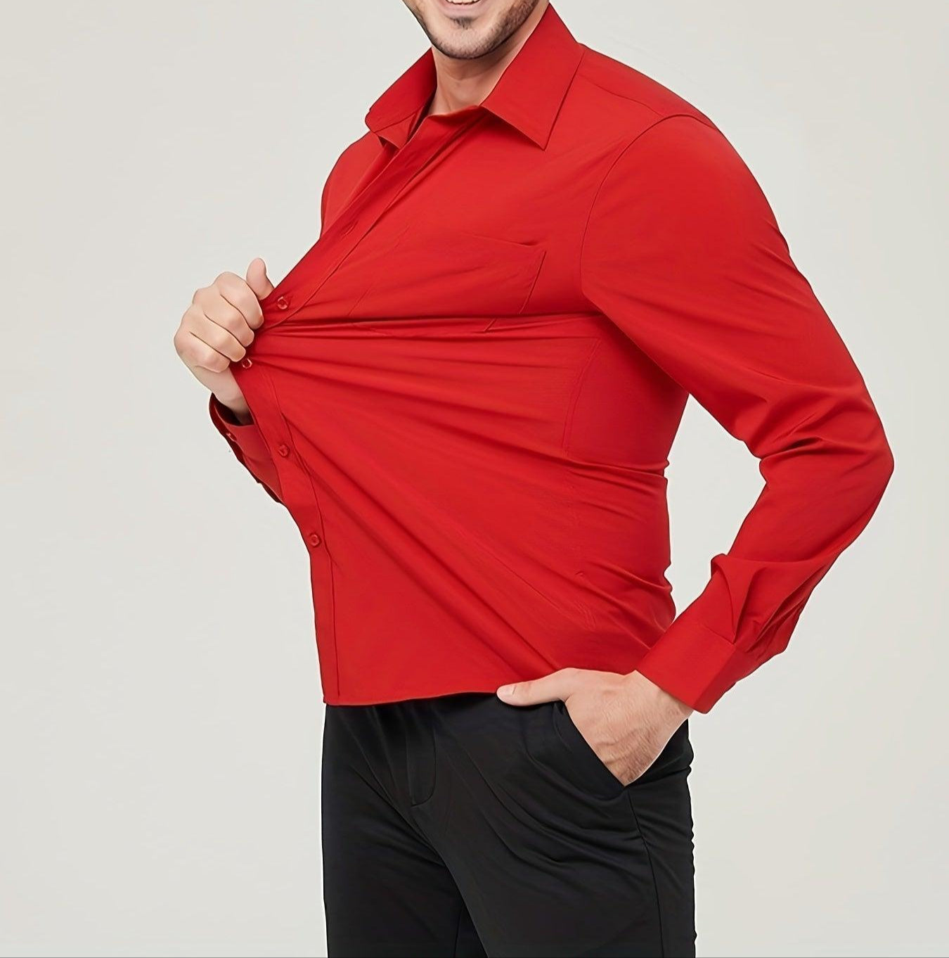 Men’s Long Sleeve Dress Shirt Cotton Breathable Modern Fit