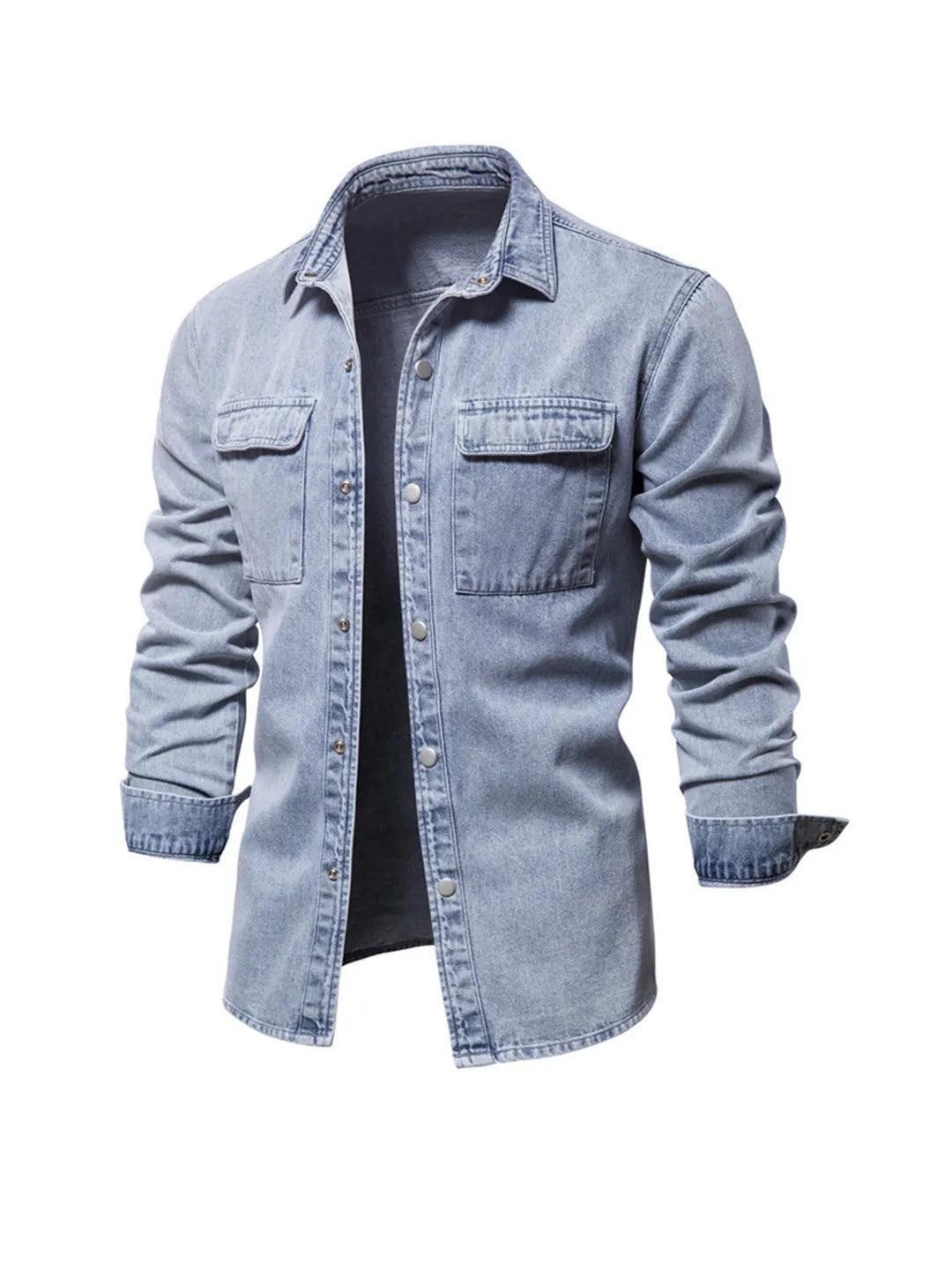 Men's Casual Long Sleeve Denim Shirt