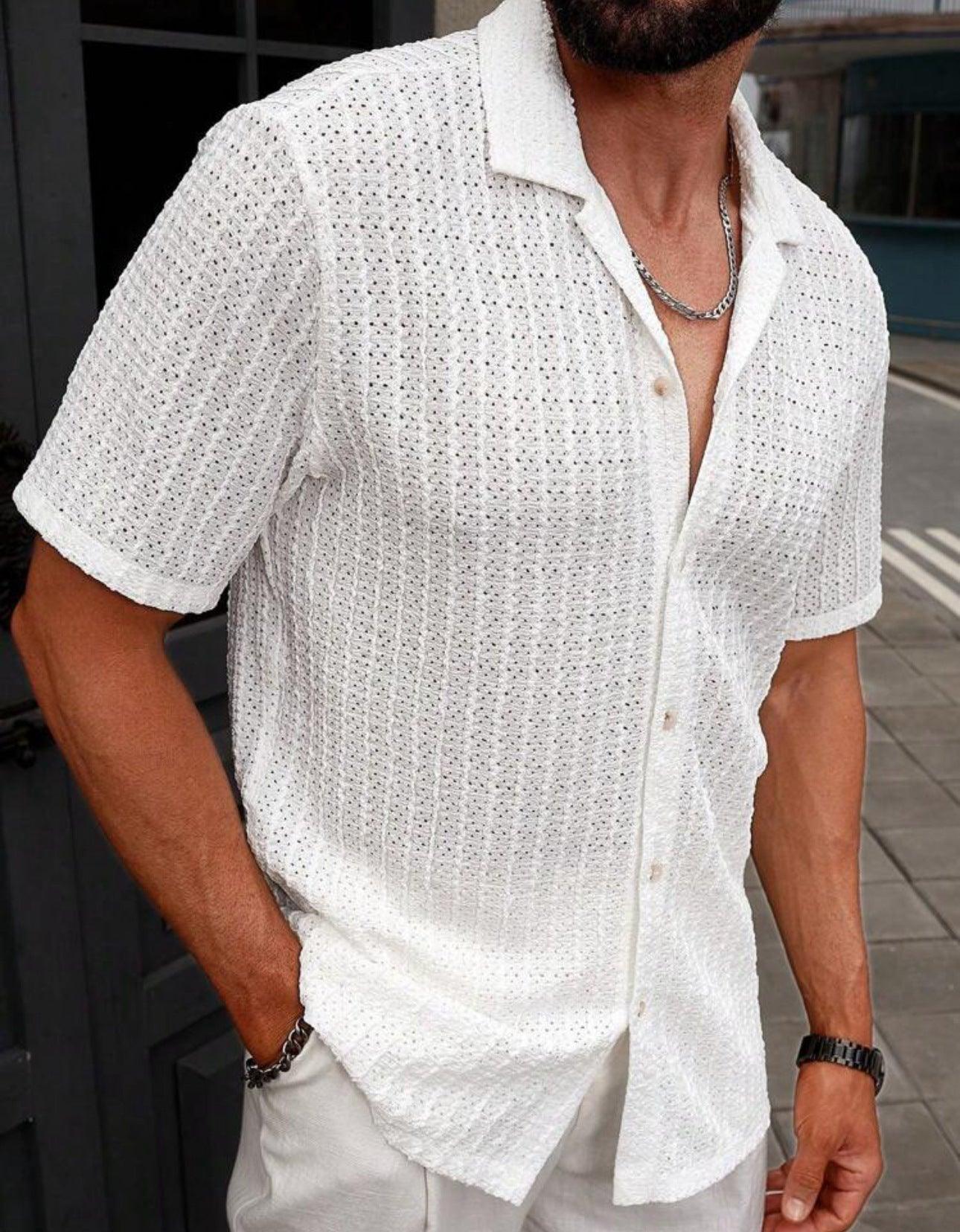 Men's Casual Shirt Slim Fit Short Sleeve