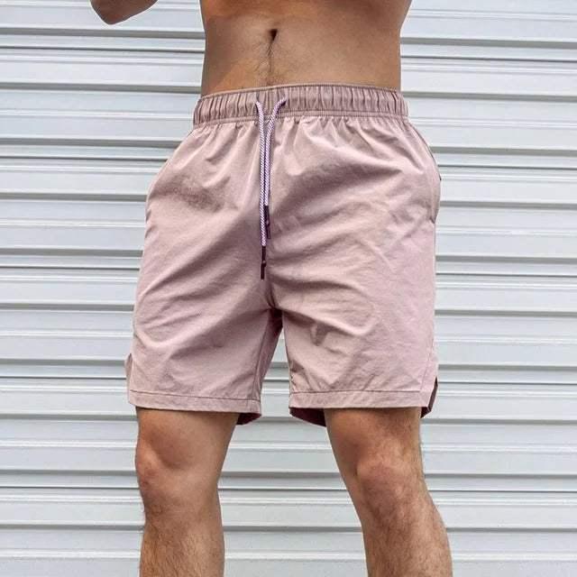 Men's Lightweight Casual Shorts Elastic Waist Drawstring Above Knee