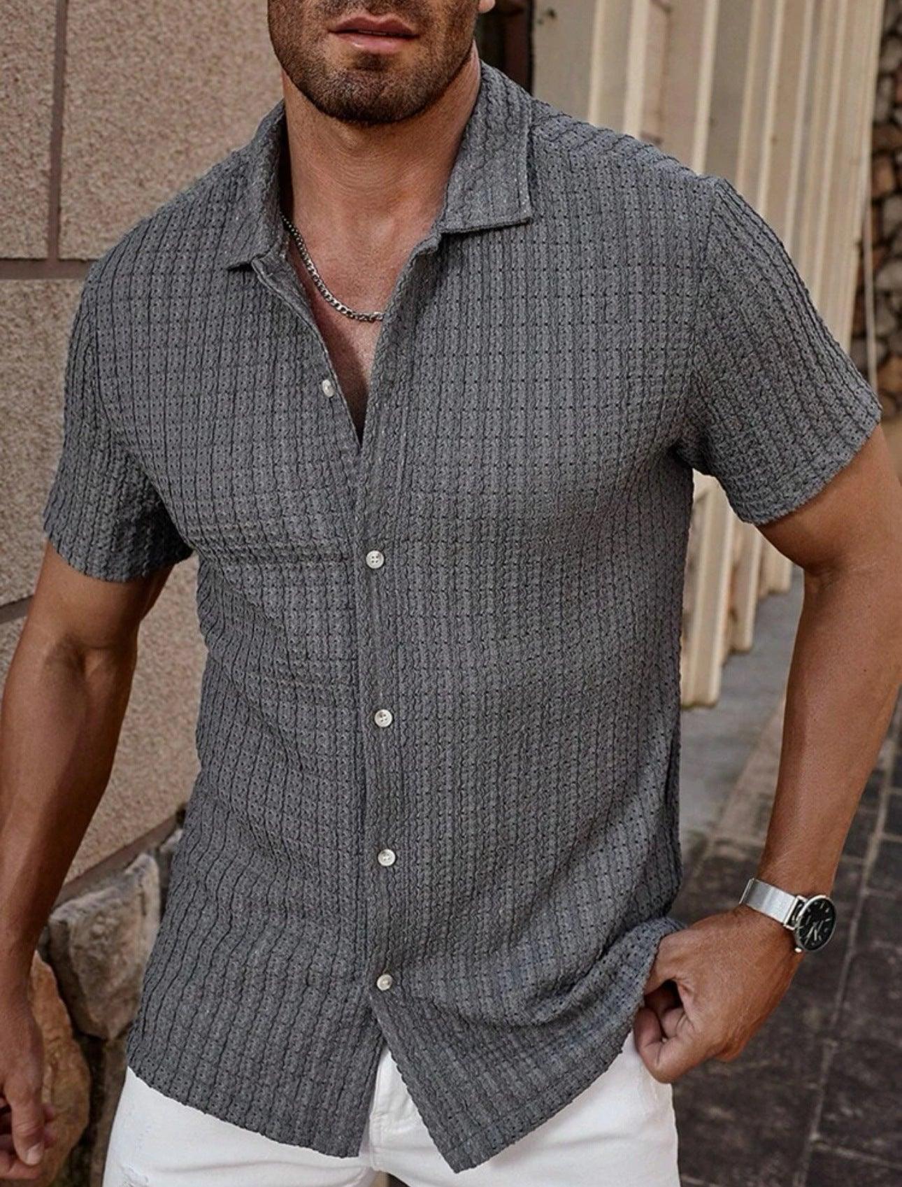 Men's Casual Shirt Slim Fit Short Sleeve