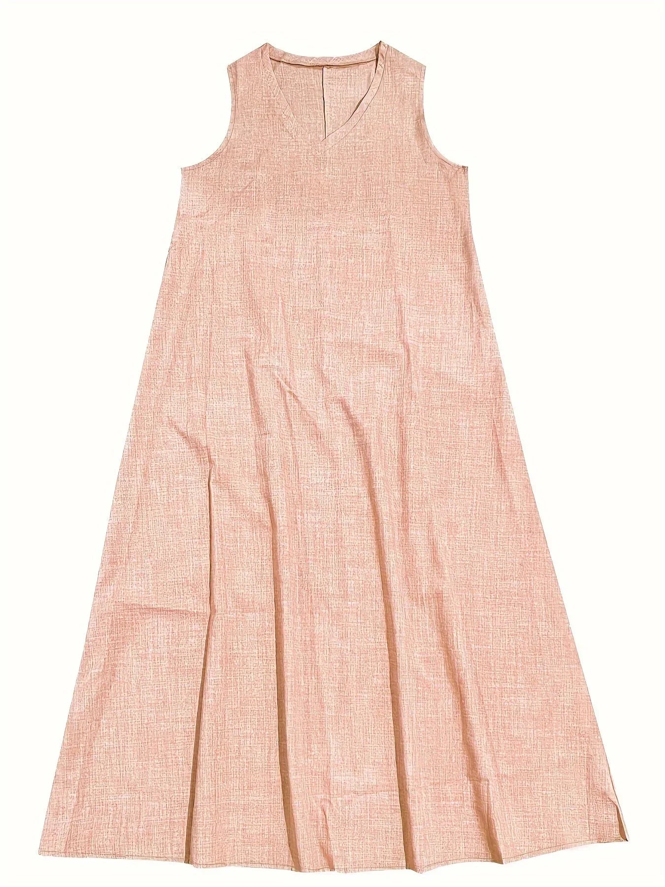Women’s Maxi Dress - Sleeveless V-Neck - Relaxed Fit - Lightweight Breathable Fabric