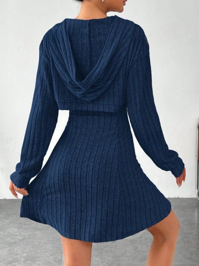 Women's Sweater Dress Cutout Ribbed Design