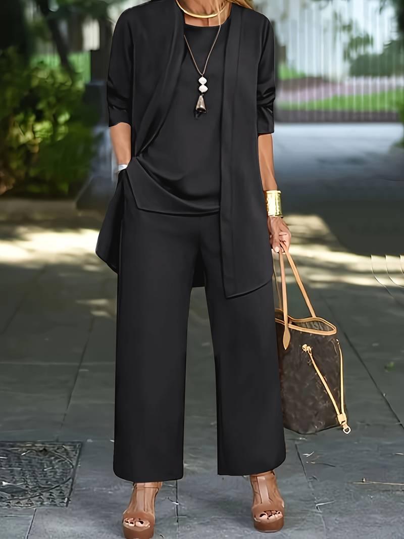 3-Piece Women's Pantsuit – Elegant & Versatile Ensemble