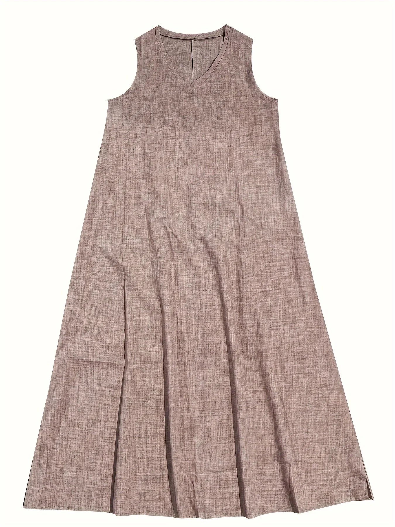 Women’s Maxi Dress - Sleeveless V-Neck - Relaxed Fit - Lightweight Breathable Fabric