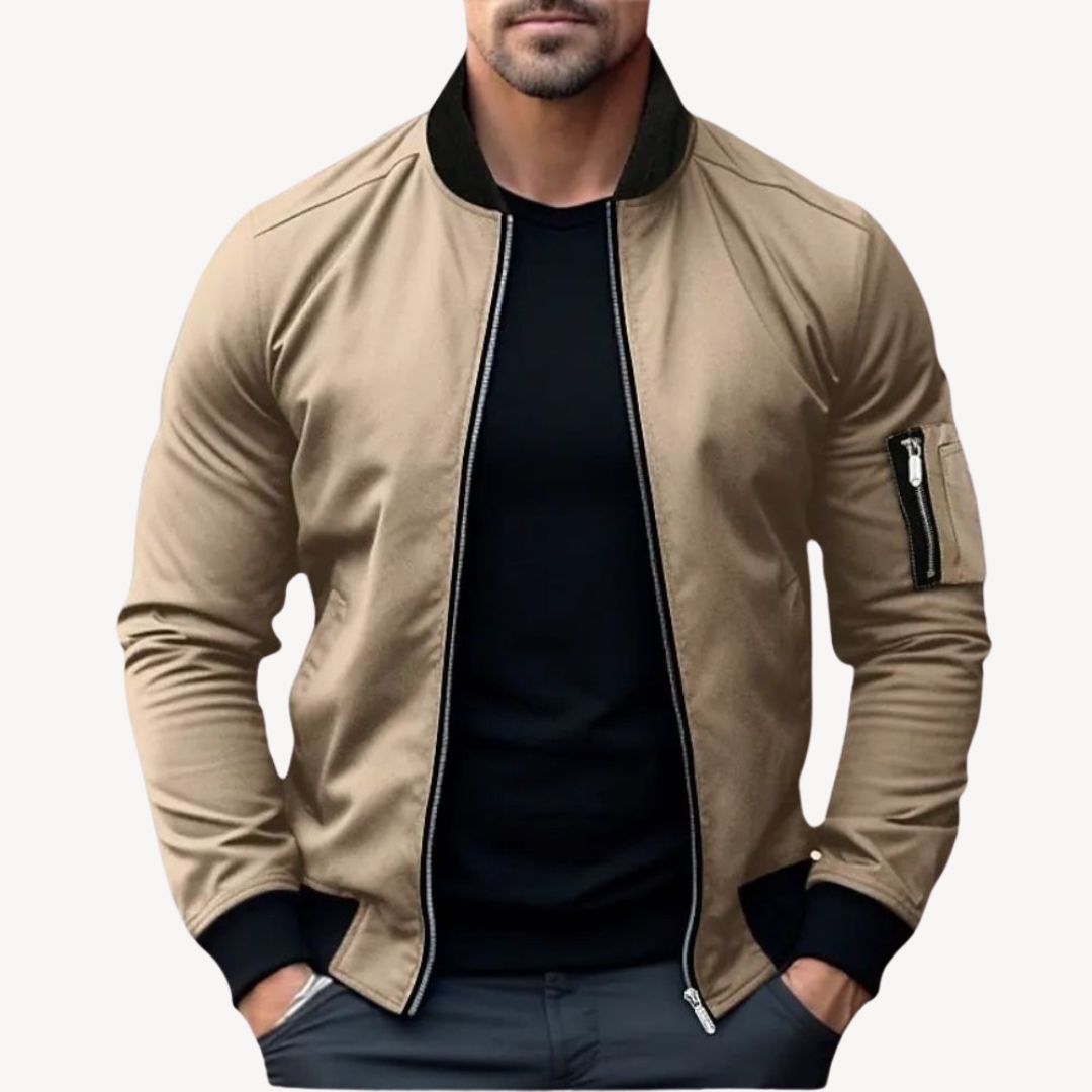 Men’s Zip Up Bomber Jacket Polyester