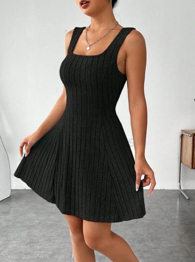 Women's Sweater Dress Cutout Ribbed Design
