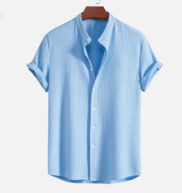 CoastalEase Men’s Summer Short Sleeve Shirt | Relaxed Fit Lightweight Top in Solid Colors - northernnomad