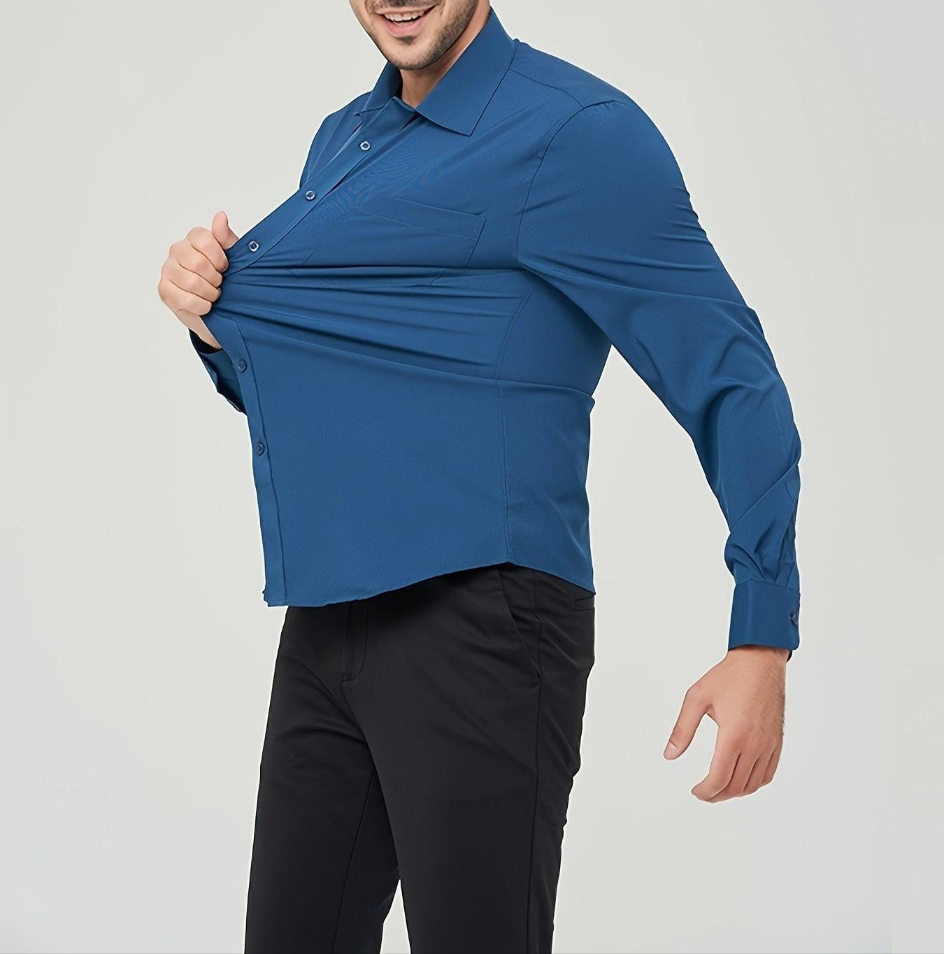 Men’s Long Sleeve Dress Shirt Cotton Breathable Modern Fit