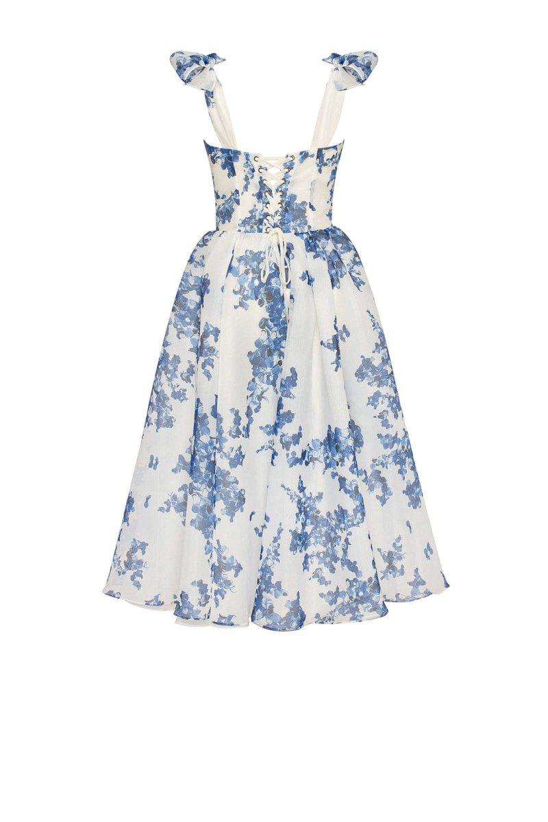 Women's Midi Dress Blue Elegant Style