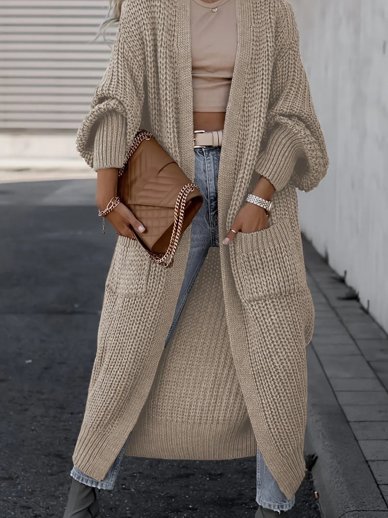 Women's Knit Cardigan with Pockets for Casual Everyday Wear
