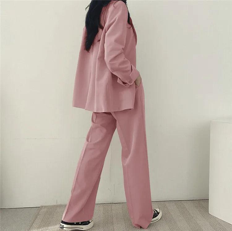 Women's Oversized Blazer And High-Waisted Trousers Tailored Fit